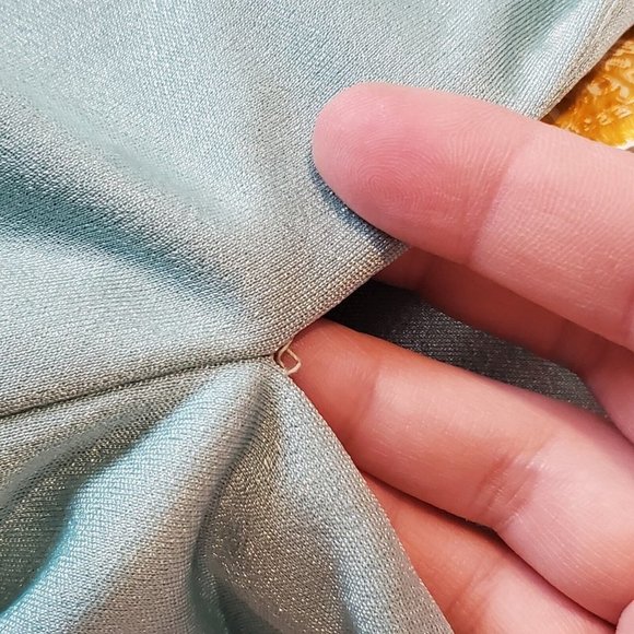 Vintage 70s Womens Sz Medium Mint Green Long Sleeve‎ Maxi Hostess Dress V-neck - Picture 7 of 12